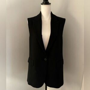 NWOT Zara Single Button Long Black Vest S